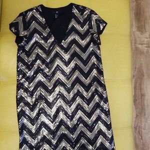 Sequined Chevron dress